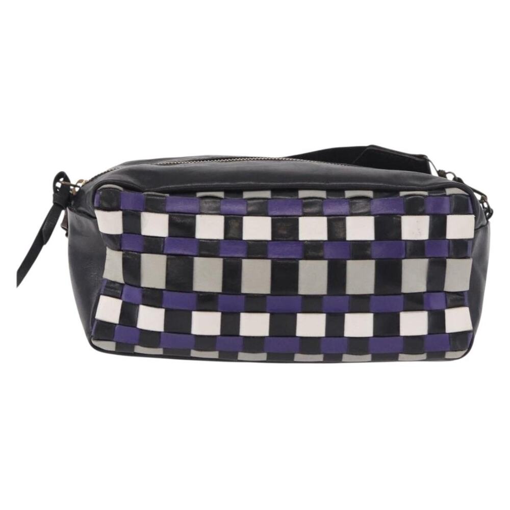 Miu Miu Leather Shoulder Bag Purple